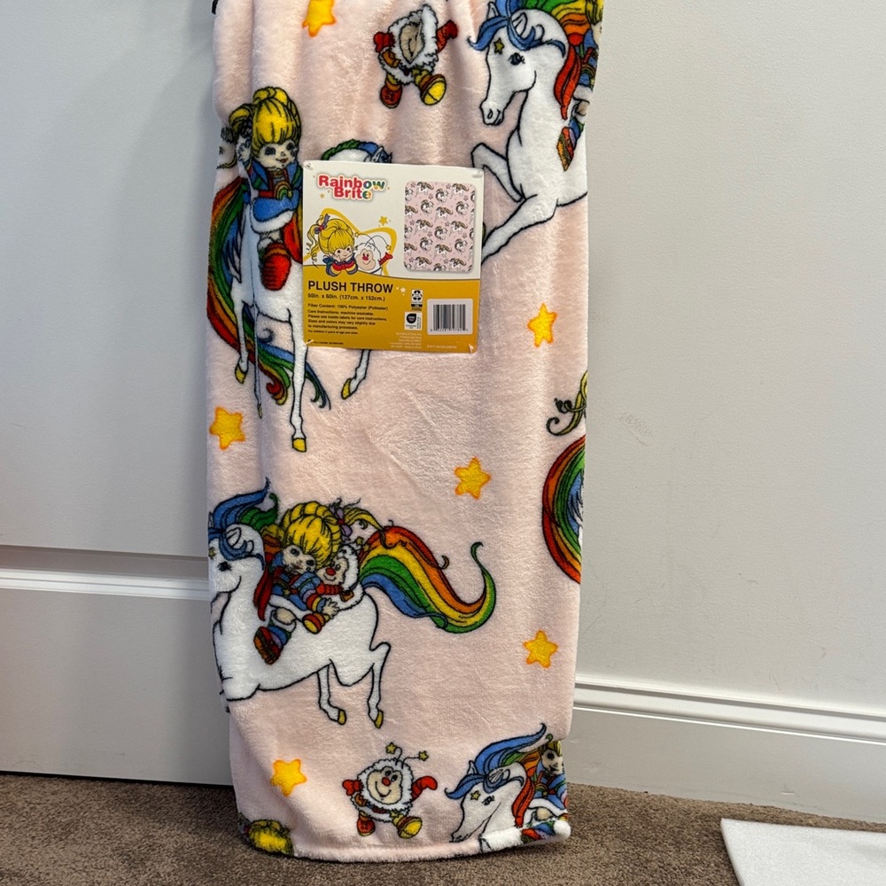 Rainbow brite olush throw blanket 50” x 60” NWT